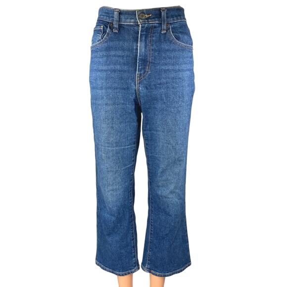 Levi's Women's Blue High Waisted Crop Flare Bootcut Denim Jeans Pants Size 26 - Picture 1 of 6
